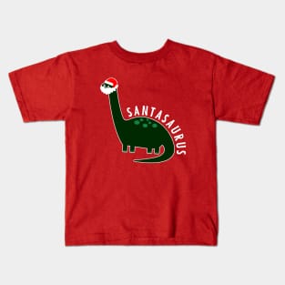Santasaurus Funny Dinosaur Christmas Kids T-Shirt